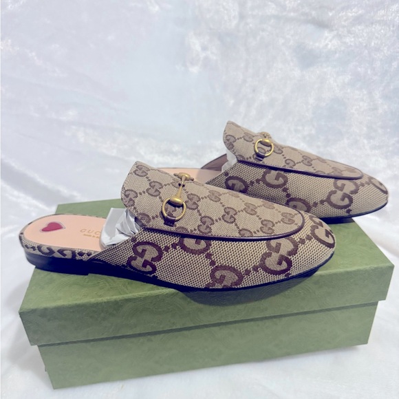 GUCCI Princetown Canvas Mule Slippers - Picture 7 of 11